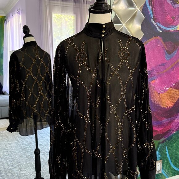 Camilla Drop Sleeve Swing Blouse, A Night in the 90s - Picture 1 of 5